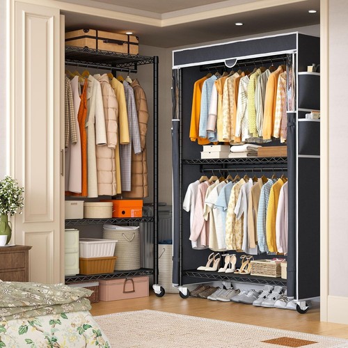 Rolling garment rack with - garment,