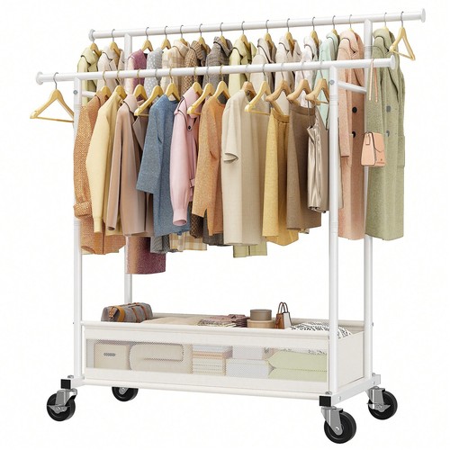 Rolling wardrobe rack - rack, with